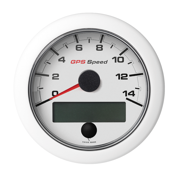 GPS-Geschwindigkeitsanzeige 0-14 Knoten / km/h / mph weiß