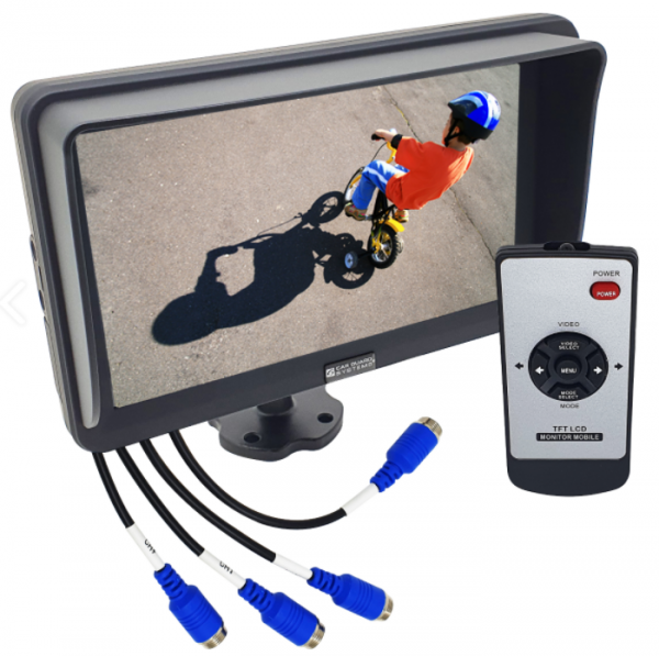 RAV-MO 7QHD, 7 Zoll AHD-Monitor, 1024x600 Pixel, 4 Kamera-Eingänge (bis 1080p), Split-Funktion, 9-32