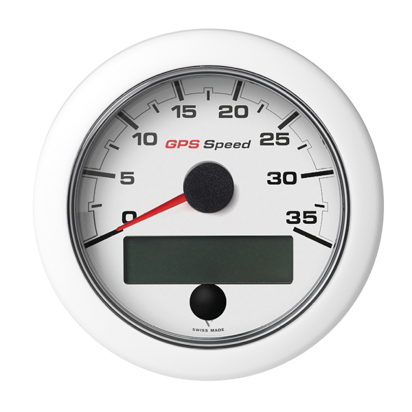 GPS-Geschwindigkeitsanzeige 0-35 Knoten / km/h / mph weiß